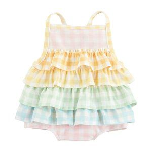 Mud Pie Baby Girl Gingham Ruffle Swimsuit